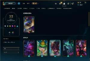 Unranked com 125 Champs e 32 Skins  ( MAIN SUP ) - League of Legends LOL