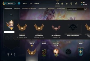 Conta ouro 4 com TODOS os champs e 581 Skins + 8 Prestigios - League of Legends LOL