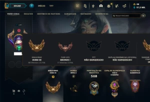 Ouro 3 com TODOS os champs e 246 Skins + 113 Cromas