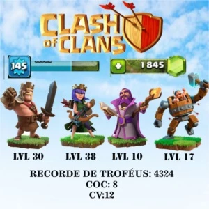 CONTA COC - CV12 - CVC8 - PREÇO DE DESAPEGO - Clash of Clans