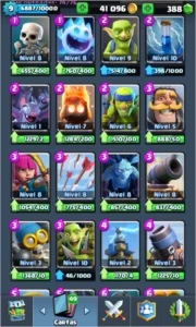 Conta com várias lendárias e muito ouro - Clash Royale
