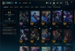 Unranked com 35 Champs e 50 Skins ( MONO ADC ) - League of Legends LOL