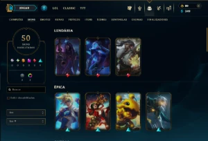 Unranked com 35 Champs e 50 Skins ( MONO ADC ) - League of Legends LOL