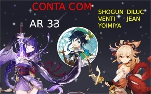 Conta Genshin Impact 5x5 Estrelas AR33