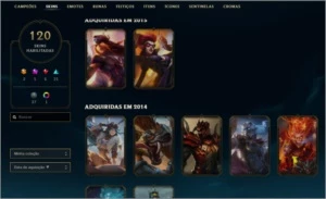 Conta LoL 2012 120 skins - League of Legends