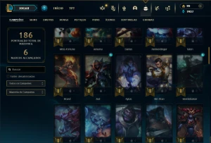 Prata 2 com 75 Champs e 47 Skins + 4 Espolios - League of Legends LOL