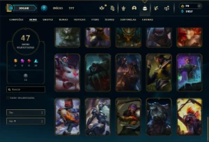 Prata 2 com 75 Champs e 47 Skins + 4 Espolios - League of Legends LOL