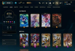 Bronze 4 com TODOS os Champs e 424 Skins +4 Prestigios - League of Legends LOL