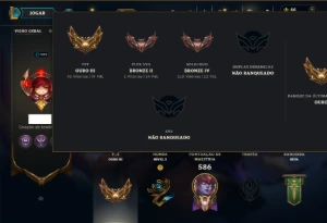 Bronze 4 com TODOS os Champs e 424 Skins +4 Prestigios - League of Legends LOL