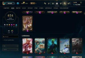Bronze 4 com TODOS os Champs e 424 Skins +4 Prestigios - League of Legends LOL