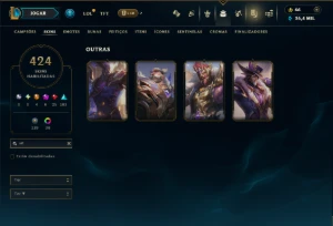 Bronze 4 com TODOS os Champs e 424 Skins +4 Prestigios - League of Legends LOL