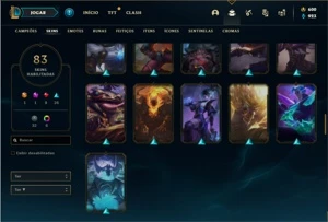 Conta ouro 2 com 125 Champs e 83 Skins - League of Legends LOL