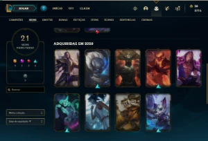 Conta unranked , 65 campeões , 21 skins. - League of Legends LOL