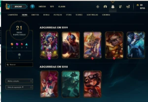 Conta unranked , 65 campeões , 21 skins. - League of Legends LOL