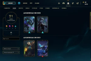 Conta unranked , 65 campeões , 21 skins. - League of Legends LOL