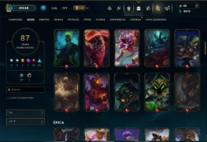 Unranked com 125 Champs e 87 Skins ( MID / JG / ADC ) - League of Legends LOL