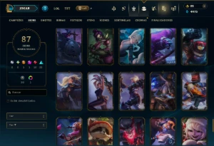 Unranked com 125 Champs e 87 Skins ( MID / JG / ADC ) - League of Legends LOL
