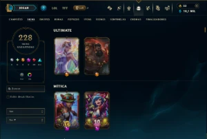 Ouro 1 com TODOS os Champs e 228 Skins ( JG / MID / ADC ) - League of Legends LOL