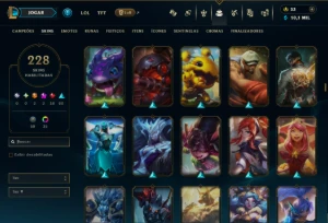 Ouro 1 com TODOS os Champs e 228 Skins ( JG / MID / ADC ) - League of Legends LOL