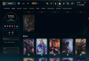 Ouro 1 com TODOS os Champs e 228 Skins ( JG / MID / ADC ) - League of Legends LOL