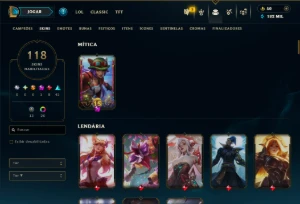 Diamante 4 com 150 Champs e 118 Skins ( ADC / MID ) - League of Legends LOL