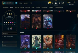 Diamante 4 com 150 Champs e 118 Skins ( ADC / MID ) - League of Legends LOL