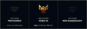Conta de LOL GOLD III / 56 Skins / 119 Champs / LVL 112 - League of Legends