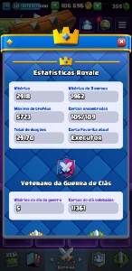 Conta 7 anos Clash Royale, todas lendárias e um campeão