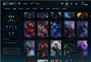Conta mestre com muita skin - League of Legends LOL