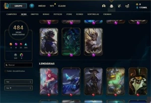 Conta mestre com muita skin - League of Legends LOL