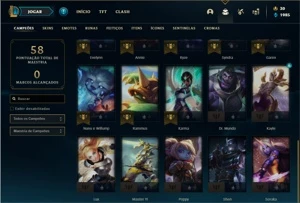 Conta Diamante 2 com 75 PDL, 30 Champs e 4 Skins + 3 Fragmen - League of Legends LOL