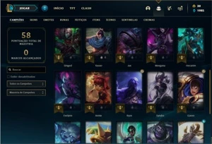 Conta Diamante 2 com 75 PDL, 30 Champs e 4 Skins + 3 Fragmen - League of Legends LOL