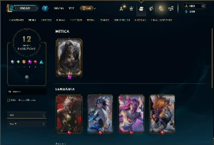 Esmeralda 4 com 55 Champs e 12 Skins +1 Prestigio do Yasuo - League of Legends LOL