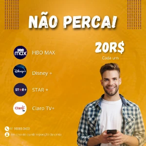 HBO Max, Disney+, Star+, Claro TV+ - Assinaturas e Premium