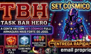 Conta TBH Task Bar Hero Cosmic Set Completo todos Lv101 FULL