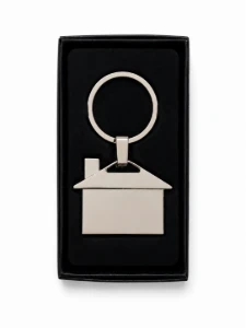 Chaveiro de Metal em Formato de Casa com Caixa - Artesanato e Personalizados
