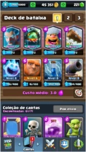 CLASH ROYALE NÍVEL 8 COM 4 LENDÁRIAS
