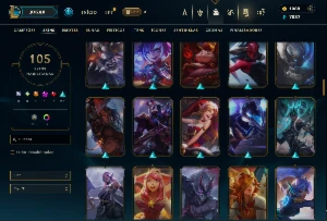 Unranked com TODOS os champs e 105 Skins ( ADC / MID / JG ) - League of Legends LOL