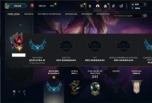 Platina 4 com 120 Champs e 94 Skins + 2 Prestigios da Ahri - League of Legends LOL