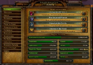 Conta no World of Warcraft com mais de 25mil conquistas. - Blizzard