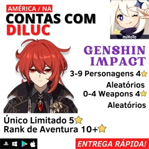 CONTA GENSHIN IMPACT COM DILUC AR7-10+ | ENVIO RÁPIDO / 100%