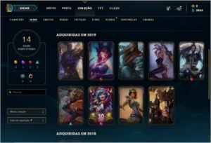 Conta lol lvl 53, gold 3, 14skins - League of Legends