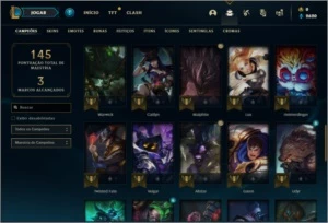 Conta ouro 4 com 12 skins e 55 champs - League of Legends LOL