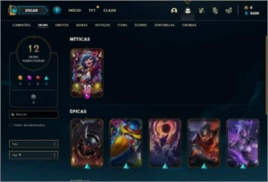 Conta ouro 4 com 12 skins e 55 champs - League of Legends LOL