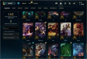 Conta ouro 4 com 12 skins e 55 champs - League of Legends LOL