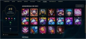 Conta League of Legends ouro 1 4 skins smurf LOL