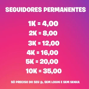 Seguidores Permanentes Instagram - Redes Sociais