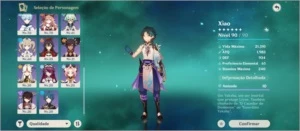 Xiao + eula + Albedo + qiqi + espadao celestial e T4 tops - Genshin Impact