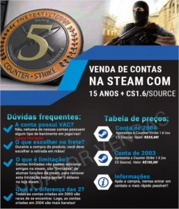 Contas steam 14 anos + Medalha de 10 e 5 anos de serviço - Counter Strike CS
