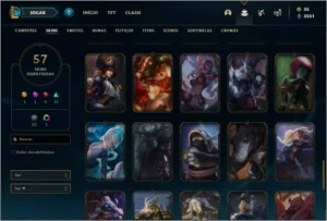 Conta bronze 1 com 130 champs e 57 skins ( MAIN ADC ) - League of Legends LOL